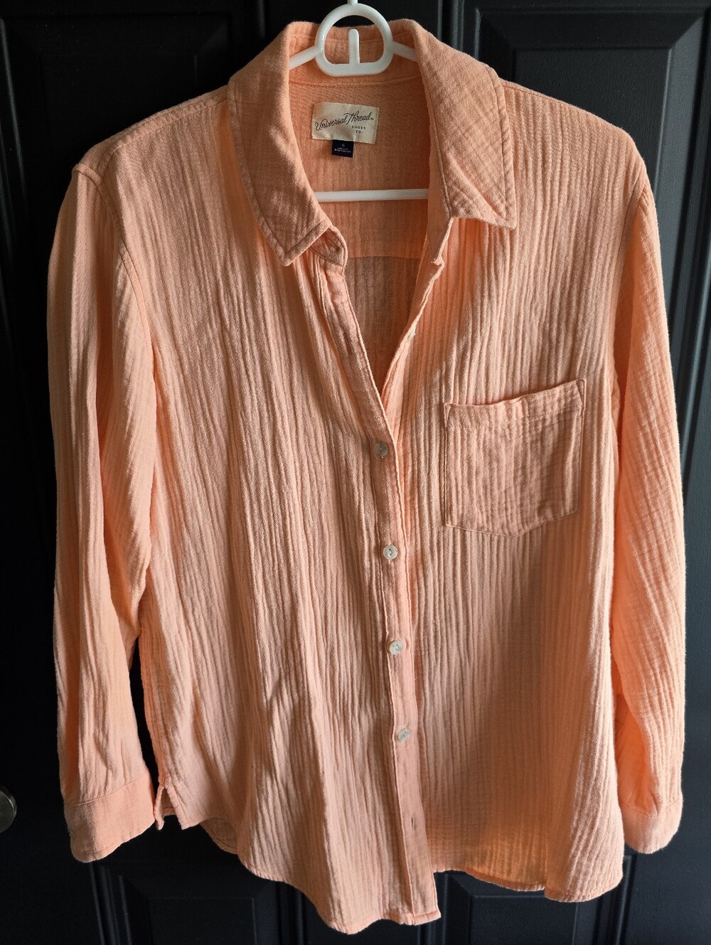 Orange 100% Linen Button Down Top
